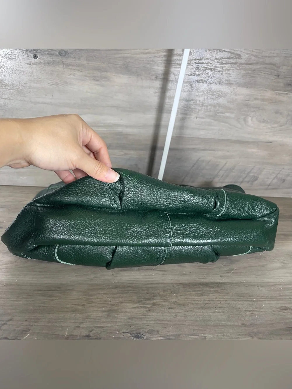 Joes Jeans Green Leather Pleated Hobo Bag Shoulder Purse Classic Western 90s Y2K